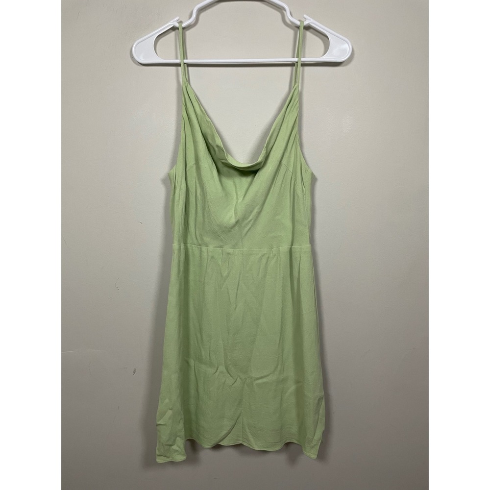 Aritzia Sun-deh Cowl Neck Mini Dress in Green Size Large Wedding Guest Party